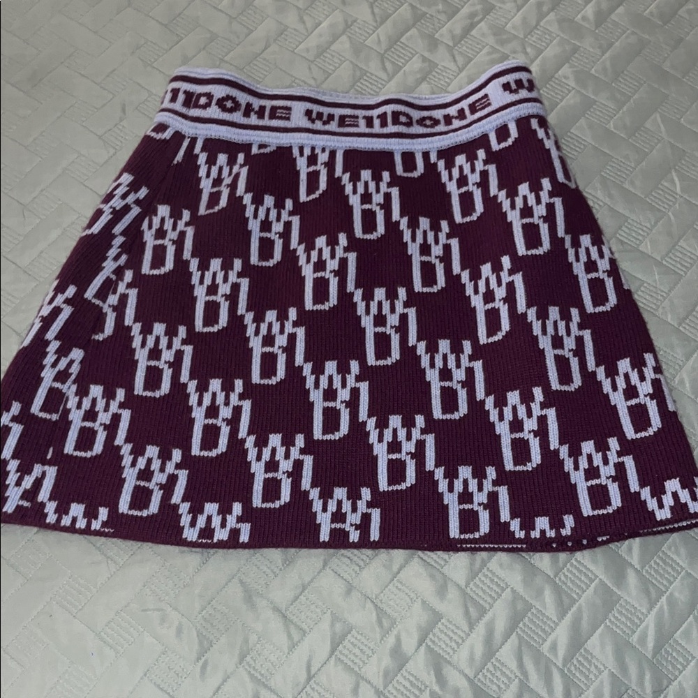 We11Done Maroon Patterned Mini Skirt - Picture 6 of 9